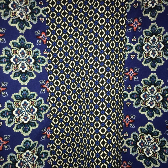 Blue Patterned Mini Dress with POCKETS - Picture 2 of 4